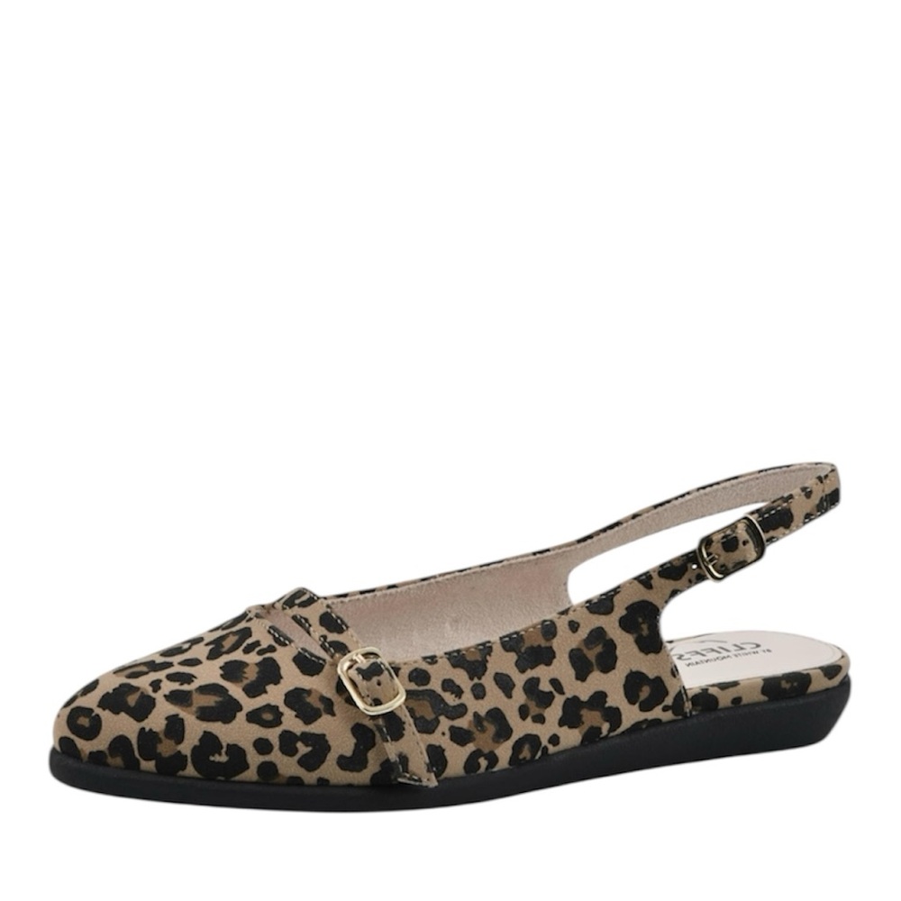 Cliffs by White Mountain Miloni Leopard Print Slingback Flats NWOT